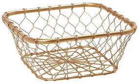 Καλάθι Διακοσμητικό Τετράγωνο TAK213 21x21x8,5cm Μεταλλικό Gold Espiel Metal