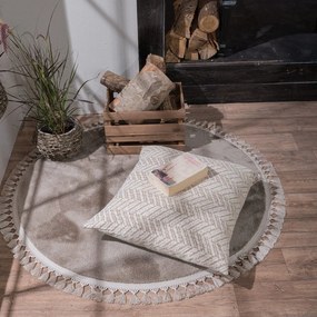 Μαξιλαροθήκη Διακοσμητική Δαπέδου Niagara 02 Beige Teoran 65Χ65 Acrylic,Cotton,Polyester