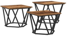 vidaXL Τραπεζάκι σαλονιού 3 pcs Παλαιό ξύλο 50 x 50 x 40 cm