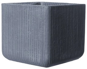 Supergreens Γλάστρα Πήλινη Τετράγωνη "Stripe" Γκρι Σκούρο XXL 55x55x47 εκ.