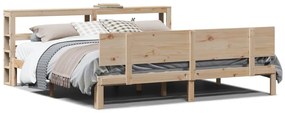 vidaXL Πλαίσιο Κρεβατιού με Κεφαλάρι 180x200 εκ. από Μασίφ Ξύλο Πεύκου