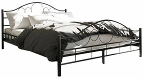 Κρεβάτι Elmira 100, Διπλό, Μαύρο, 160x200, Μέταλλο, Τάβλες για Κρεβάτι, 167x207x89cm, 22 kg, Ξύλο: Σημύδα | Epipla1.gr