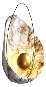 Απλίκα Φωτιστικό Τοίχου Led Μέταλλο H35 Φ25 Eurolamp-144-55001-Λευκό-Χρυσό 144-55001