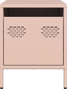 vidaXL Κομοδίνο Ροζ 35x39x43,5 εκ. από Χάλυβα