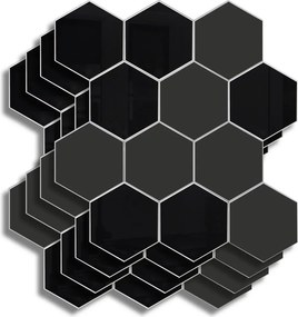 Αυτοκόλλητα Πλακάκια (Σετ 4τμχ) L-C Hexa Black 1770147