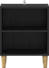 vidaXL Ντουλάπι κρεβατιού Μαύρη Οξυά 40 x 30 x 50 cm