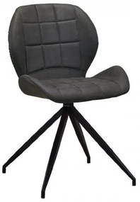 NORMA καρέκλα Μεταλ.Μαύρη/Ύφ.Suede Ανθρακί 51x53x81 cm ΕΜ792,1