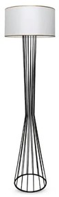 NOVA 201-0036 Μοντέρνο Επιδαπέδιο Φωτιστικό 1 x E27 IP20 Μαύρο Μεταλλό με Λευκό Ύφασμα-Μ38 x Π38 x Υ155cm Globostar 201-0036 Λευκό