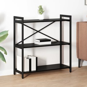 vidaXL Βιβλιοθήκη Μαύρη δρυς 80 x 30 x 83 εκ Επεξεργασμένο ξύλο