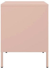 vidaXL Κομοδίνο Ροζ 36x39x50,5 εκ. από Χάλυβα