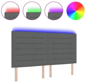 vidaXL κεφαλάκι  LED Σχεδιασμός Γραμμών Σκοτεινού Γκρι 90 εκ Ύφασμα