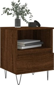 vidaXL Κομοδίνα 2 τεμ. Καφέ Δρυς 40 x 35 x 50 εκ. από Επεξεργ. Ξύλο