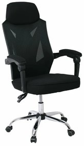 Καρέκλα γραφείου Mesa 308, Μαύρο, 118x65x64cm, 16 kg, Με μπράτσα, Με ρόδες, Μηχανισμός καρέκλας: Κλίση | Epipla1.gr