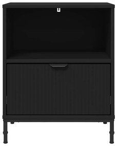 vidaXL Κομοδίνα 2 pcs Μαύρο 49 x 36 x 61 εκ Επεξεργασμένο ξύλο