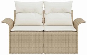 vidaXL Καναπές Κήπου Μπεζ 141 x 62 x 69 εκ. συνθετικό ρατάν