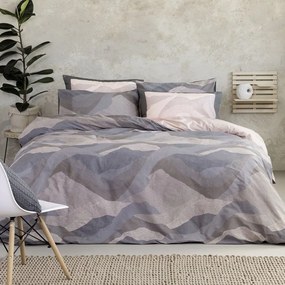 Σεντόνια Pintura (Σετ 3τμχ) Grey-Pink Nima Μονό 170x260cm 100% Βαμβάκι