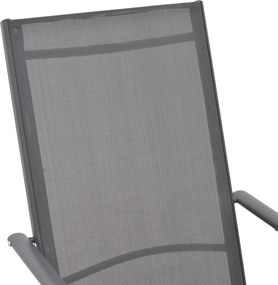 Πολυθρόνα Candor pakoworld ανθρακί μέταλλο και γκρι textilene 65x56x106εκ
