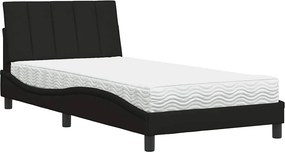 vidaXL Κρεβάτι με Στρώμα Hanko Μαύρο 100 x 200 εκ. Υφασμάτινο