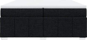 vidaXL Κρεβάτι Boxspring με Στρώμα Μαύρο 200x200 εκ. Υφασμάτινο