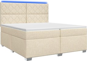vidaXL Κρεβάτι box spring με στρώμα Κρεμ 200 x 200 cm Ύφασμα