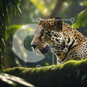 Intra Συλλεκτικό Ξύλινο Παζλ Plywood  4mm - Jaguar στη ζούγκλα Σε Ξύλινο Κουτί - Διαστάσεις: 10x10 cm – 25 κομμάτια