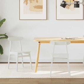vidaXL Καρέκλα τραπεζαρίας 2 pcs Λευκό 43 x 44,5 x 77 εκ.