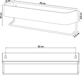 Brix white small ράφι + κρεμάστρα Sealskin