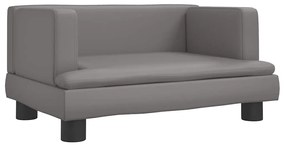 vidaXL Κρεβάτι Σκύλου Γκρι 60 x 40 x 30 εκ. από Συνθετικό Δέρμα