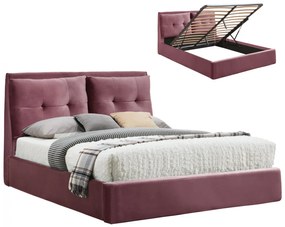 Bed Billie Velvet Dusty Pink with storage space for mattress 160x200