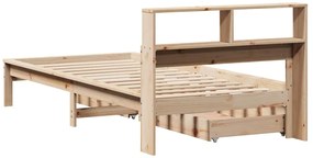 vidaXL Κρεβάτι Βιβλιοθήκη Χωρίς Στρώμα 75x190 εκ Μασίφ Ξύλο Πεύκο