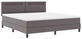 vidaXL Κρεβάτι με Στρώμα με στρώμα Γκρι 180 x 200 cm Τεχνητό δέρμα