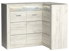 INDIANAPOLIS corner chest of drawers KAT I15 kraft white