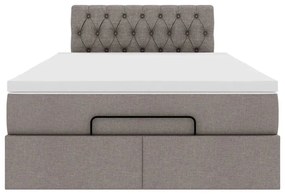 vidaXL Οθωμανικό κρεβάτι με στρώμα Taupe 120x200cm ύφασμα