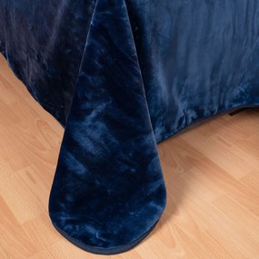 Κουβέρτα Βελουτέ Υπέρδιπλη (220x240) Silk Fashion Velour Μπλε