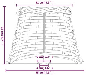 ΚΑΠΕΛΟ ΦΩΤΙΣΤΙΚΟΥ ΚΑΦΕ Ø15X12 ΕΚ. ΑΠΟ WICKER 364388