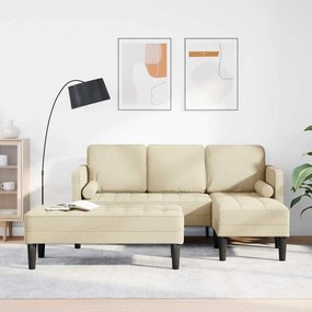 vidaXL Γωνιακός Καναπές 2 pcs Κρεμ