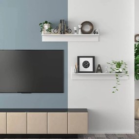 VidaXL Ραφιέρες Τοίχου 2 τεμ. Λευκό 80 x 11,5 x 18 εκ. από Μοριοσανίδα