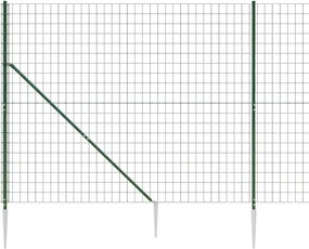 vidaXL Συρματόπλεγμα Περίφραξης Πράσινο 1,4 x 10 μ. με Καρφωτές Βάσεις