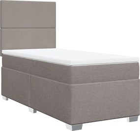 vidaXL Κρεβάτι Boxspring με Στρώμα Taupe 90x190 εκ.Υφασμάτινο