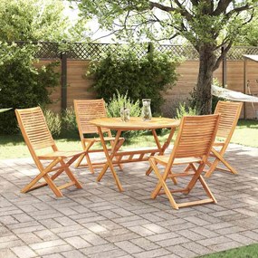 vidaXL Σετ Επίπλων Κήπου 5 pcs Καστανό Μεσαίο Μασίφ ξύλο ακακίας