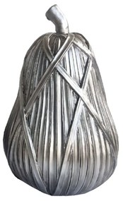 Διακοσμητικό Αντικείμενο Επιτραπέζιο Tricot Poire 020752 11,5x11,5xH17,8cm Silver Polyresin