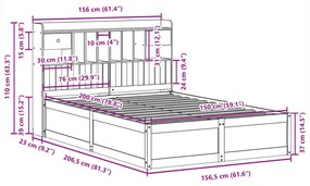 ΣΚΕΛΕΤΟΣ ΚΡΕΒΑΤΙΟΥ ΧΩΡΙΣ ΣΤΡΩΜΑ 150X200 ΕΚ ΜΑΣΙΦ ΞΥΛΟ ΠΕΥΚΟΥ 3323491