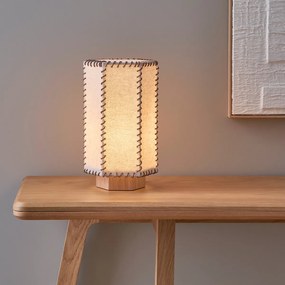 Επιτραπέζιο φωτιστικό από δρυ και λινό, SIXTA