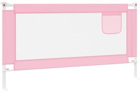 vidaXL Μπάρα Κρεβατιού Προστατευτική Ροζ 160 x 25 εκ. Υφασμάτινη