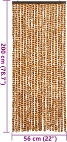 vidaXL Σήτα Εντόμων Ώχρα και Λευκό 56 x 200 εκ. από Σενίλ