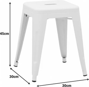 Σκαμπό Utopia pakoworld μέταλλο σε λευκή ματ απόχρωση 30x30x45εκ