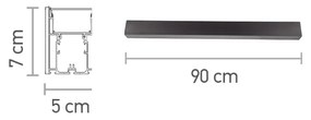 Κρεμαστό φωτιστικό LED 30W 3000K από αλουμίνιο σε μαύρη απόχρωση D:90cm (6042-90-BL)