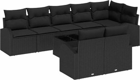 vidaXL Σετ Καναπέ Κήπου 9 pcs συνθετικό ρατάν