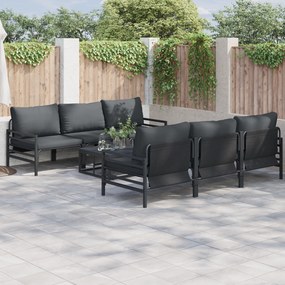 vidaXL Σετ Καναπέ Κήπου με μαξιλάρι με μαξιλάρι 7 pcs Ανθρακί 70 x 70.5 x 31.5 εκ