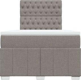vidaXL Κρεβάτι Boxspring με Στρώμα Taupe 120x190 εκ. Υφασμάτινο